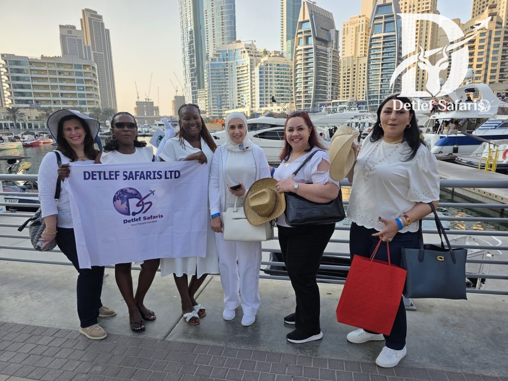 Group photo at Dubai Marina