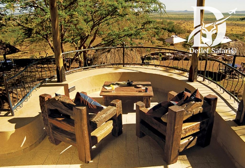Serengeti Sopa Lodge terrace overlooking the southwestern plains of Serengeti National Park, Tanzania