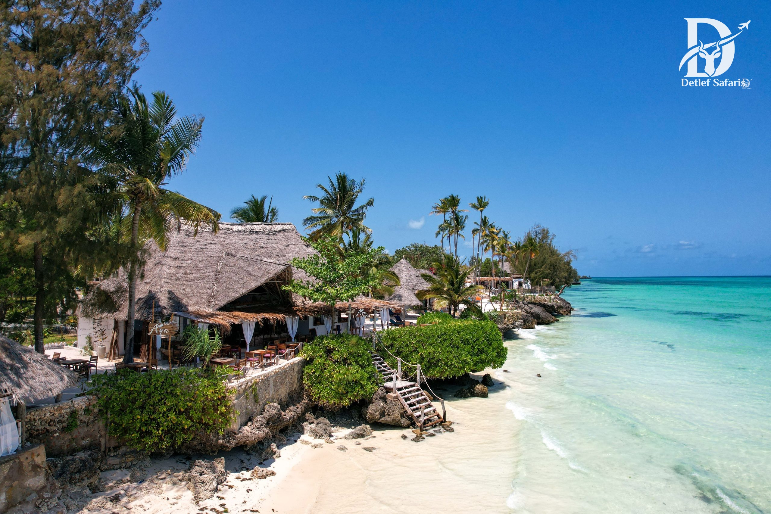 Aya Beach Resort suites above a sheltered lagoon in Kizimkazi, Zanzibar, Tanzania