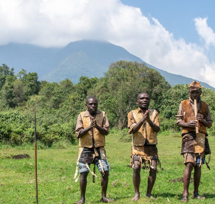 Traditional performers at a cultural village near Volcanoes National Park, Rwanda