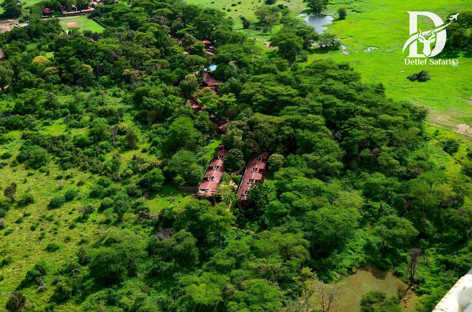 Amboseli Serena Safari Lodge cottages styled after a Maasai manyatta, Amboseli National Park, Kenya