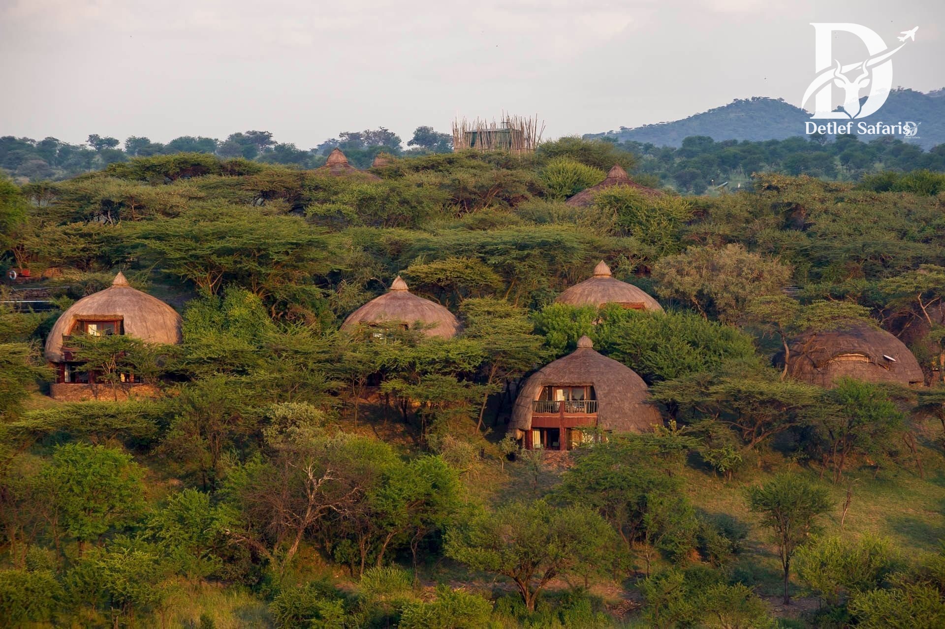 Serengeti Serena Safari Lodge, a Maasai-style village of domed suites in central Seronera, Serengeti National Park, Tanzania