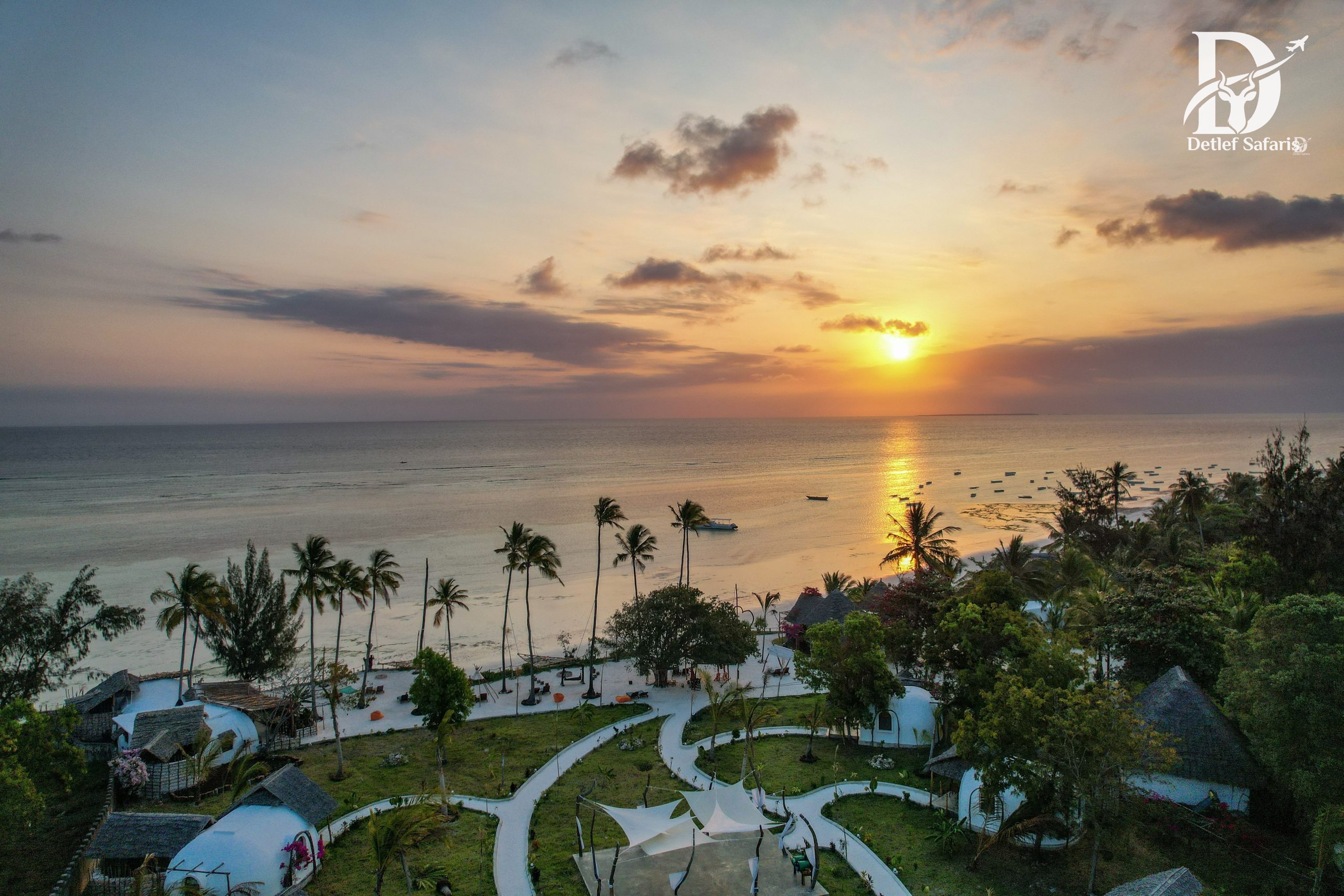 Baraza Resort & Spa Swahili-Persian domes above a white-sand beach, Zanzibar, Tanzania
