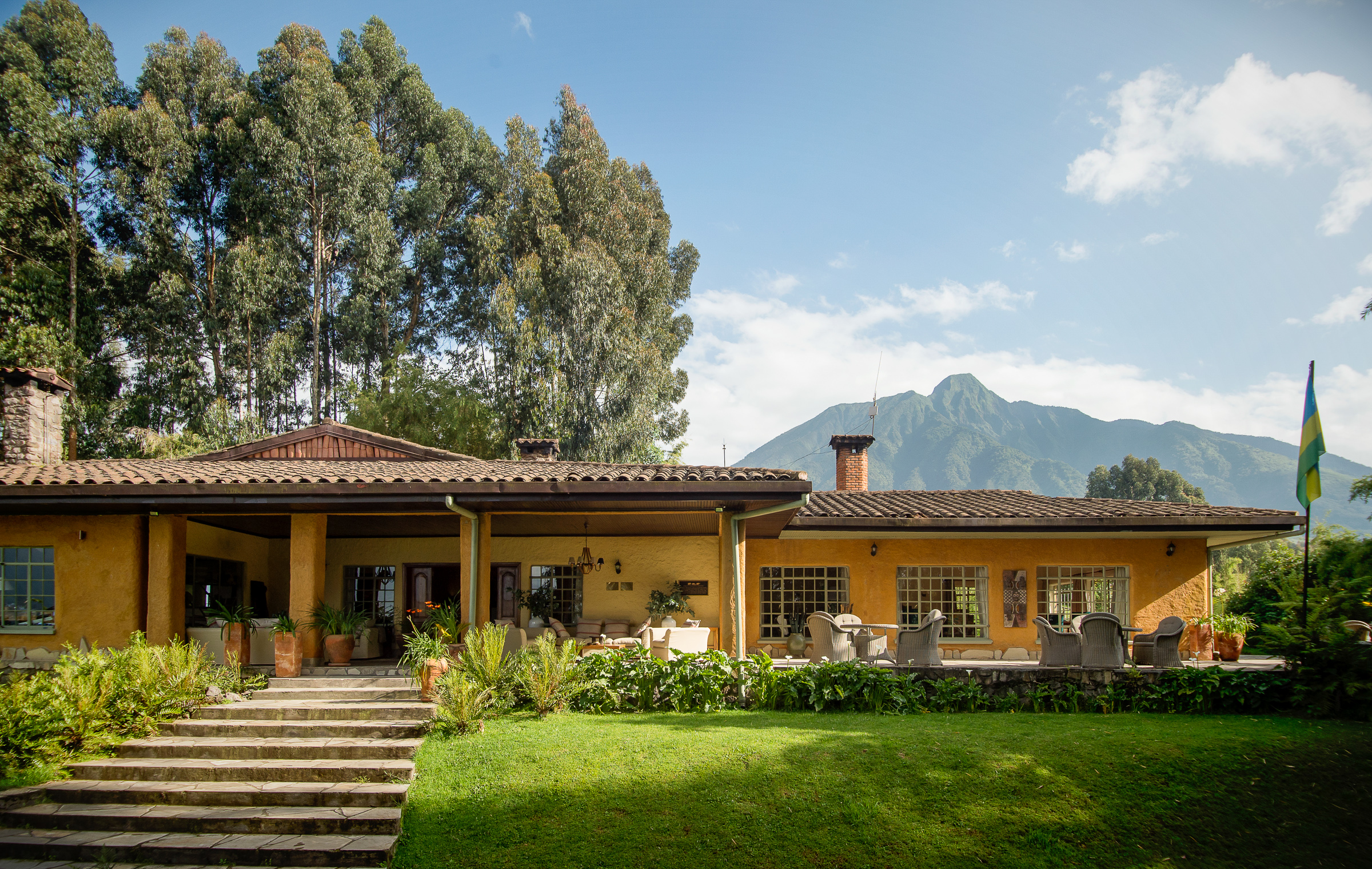 Sabyinyo Silverback Lodge in the foothills of the Virunga volcanoes, Volcanoes National Park, Rwanda